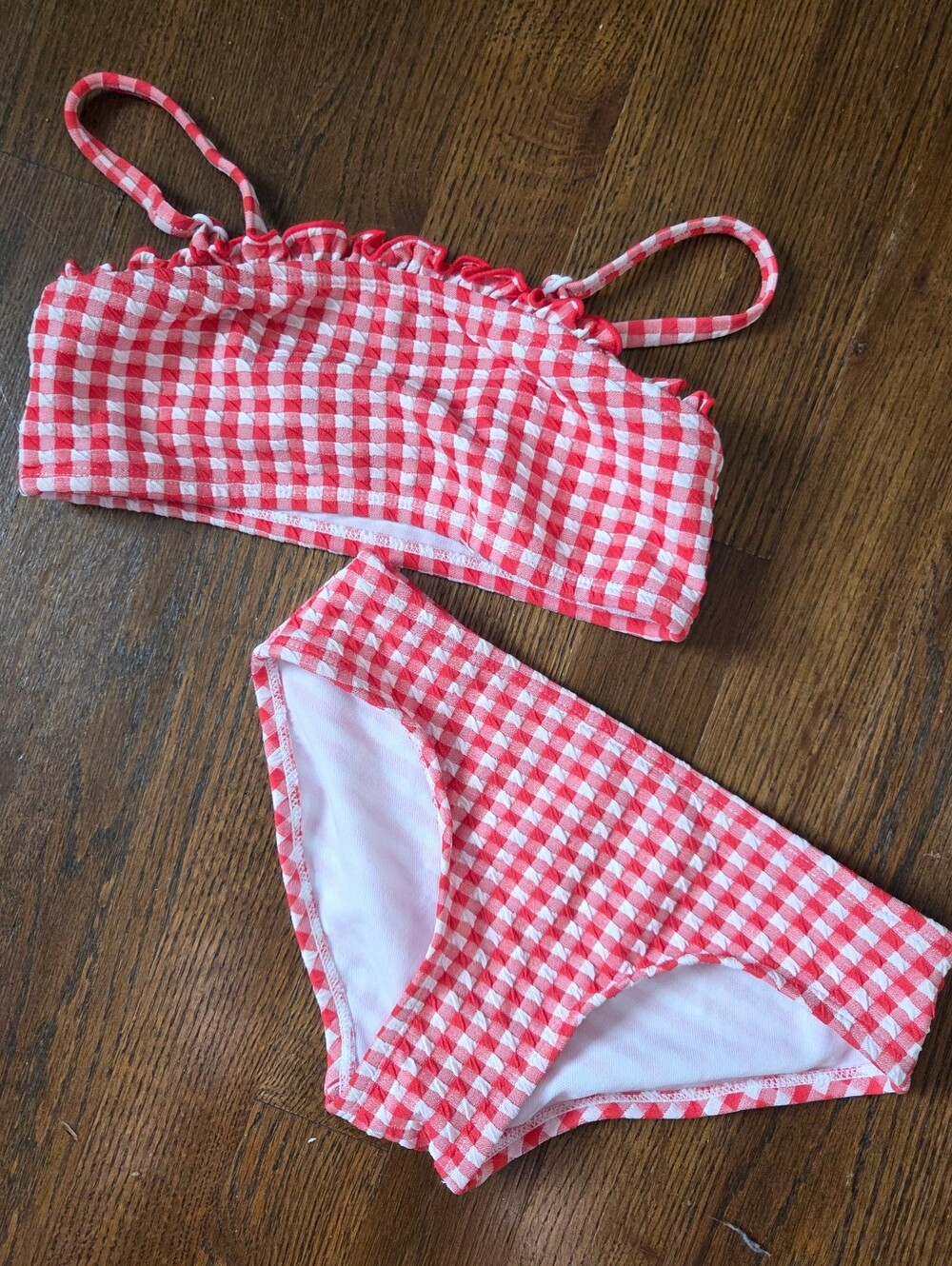 New Cat & Jack Girls Small 6/7 Red/White Tankini